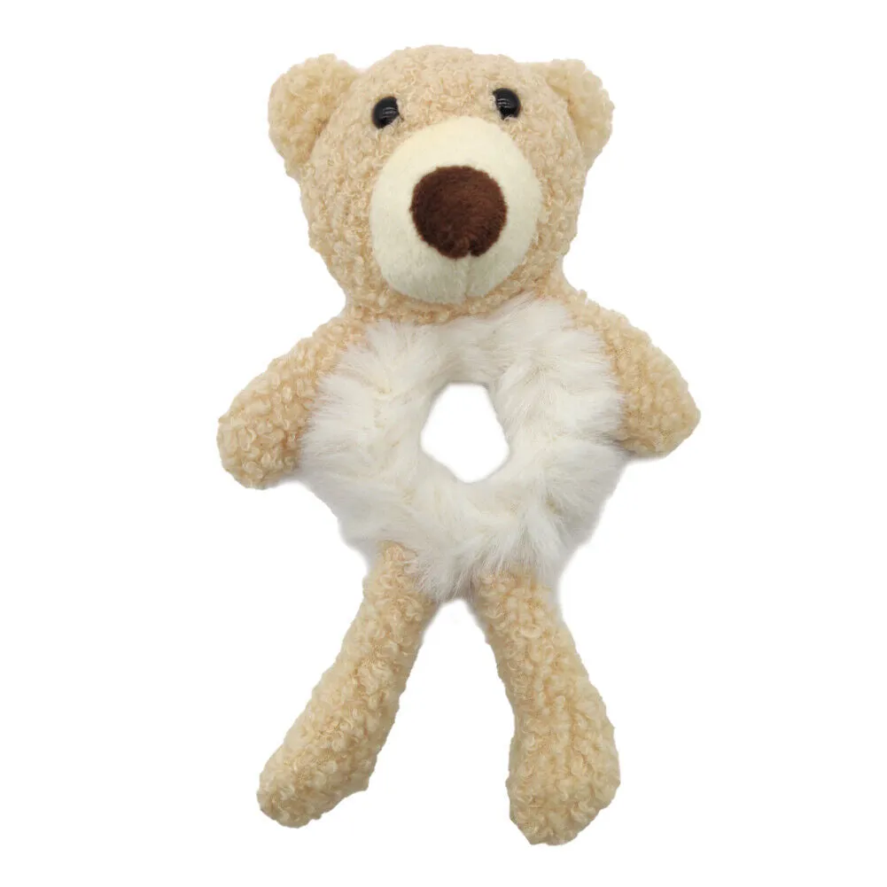 US Bear Bunny Furry Plush Hair Tie Scrunchies Rope Ponytail Holster Elastic Band