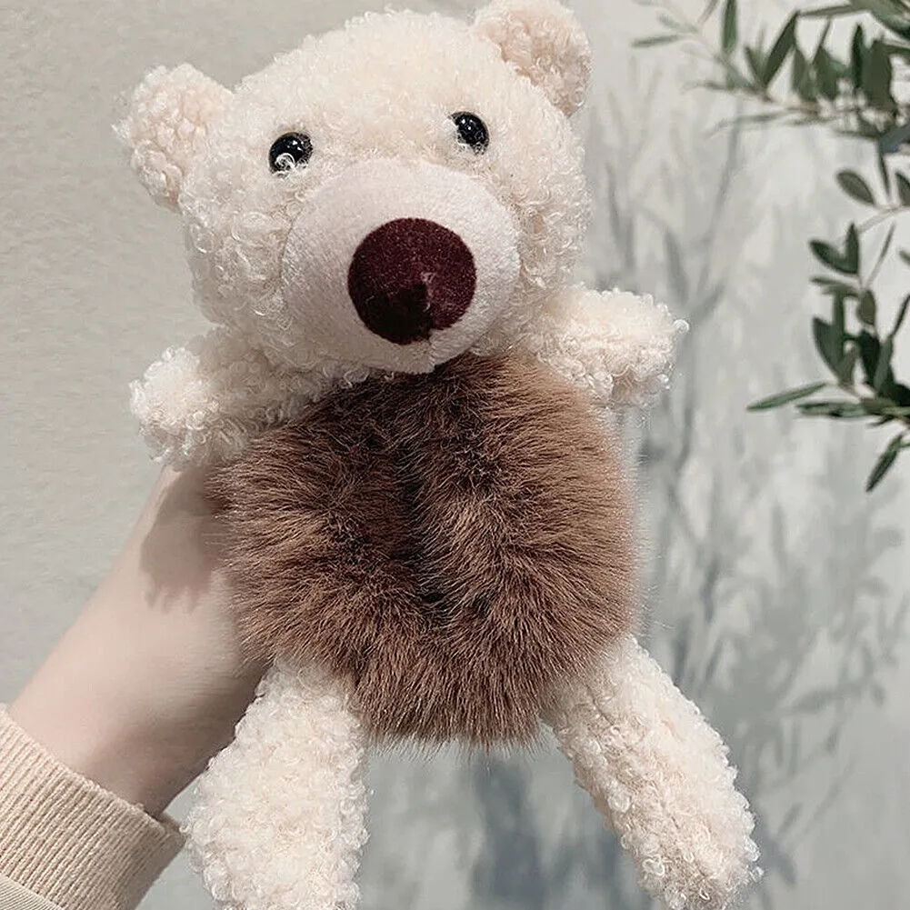 US Bear Bunny Furry Plush Hair Tie Scrunchies Rope Ponytail Holster Elastic Band