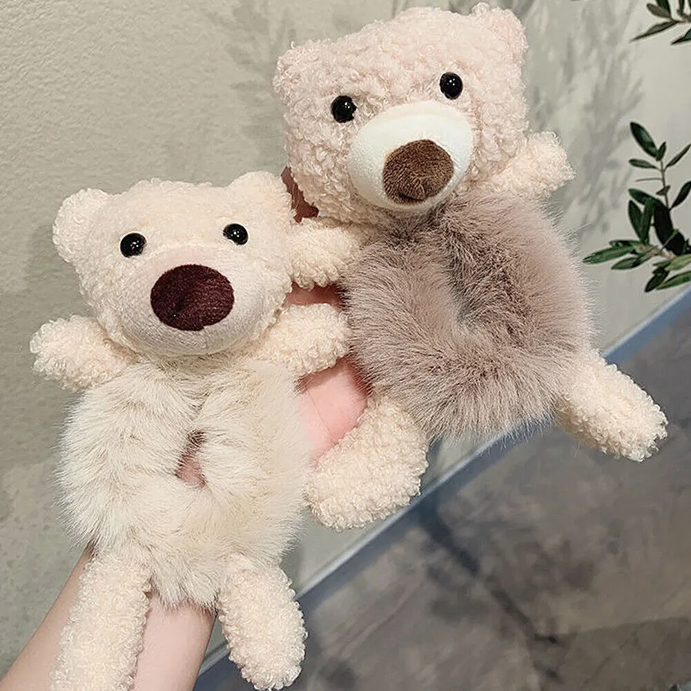 US Bear Bunny Furry Plush Hair Tie Scrunchies Rope Ponytail Holster Elastic Band