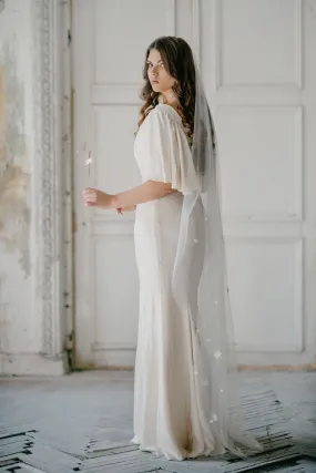 Veil with stars, Celestial veil - COELESTINE
