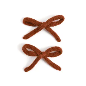 Yarn Pigtail Bows - Sugar Almond